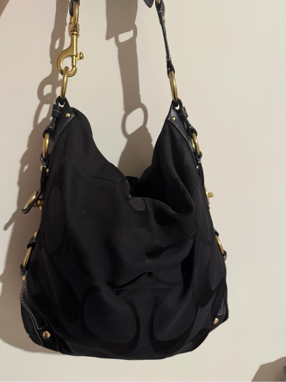 Coach Y2K Black Hobo Shoulder Bag